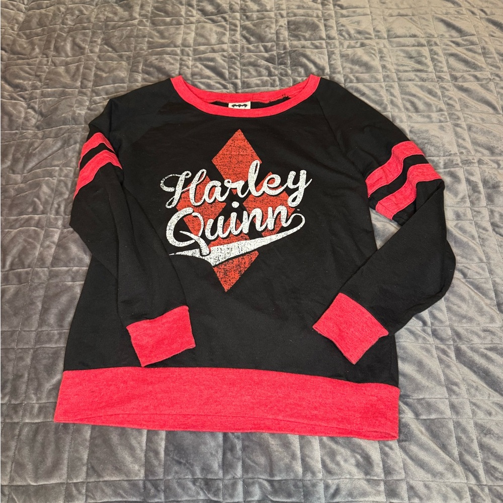 DC Comics Black and Red Harley Quinn Sweatshirt